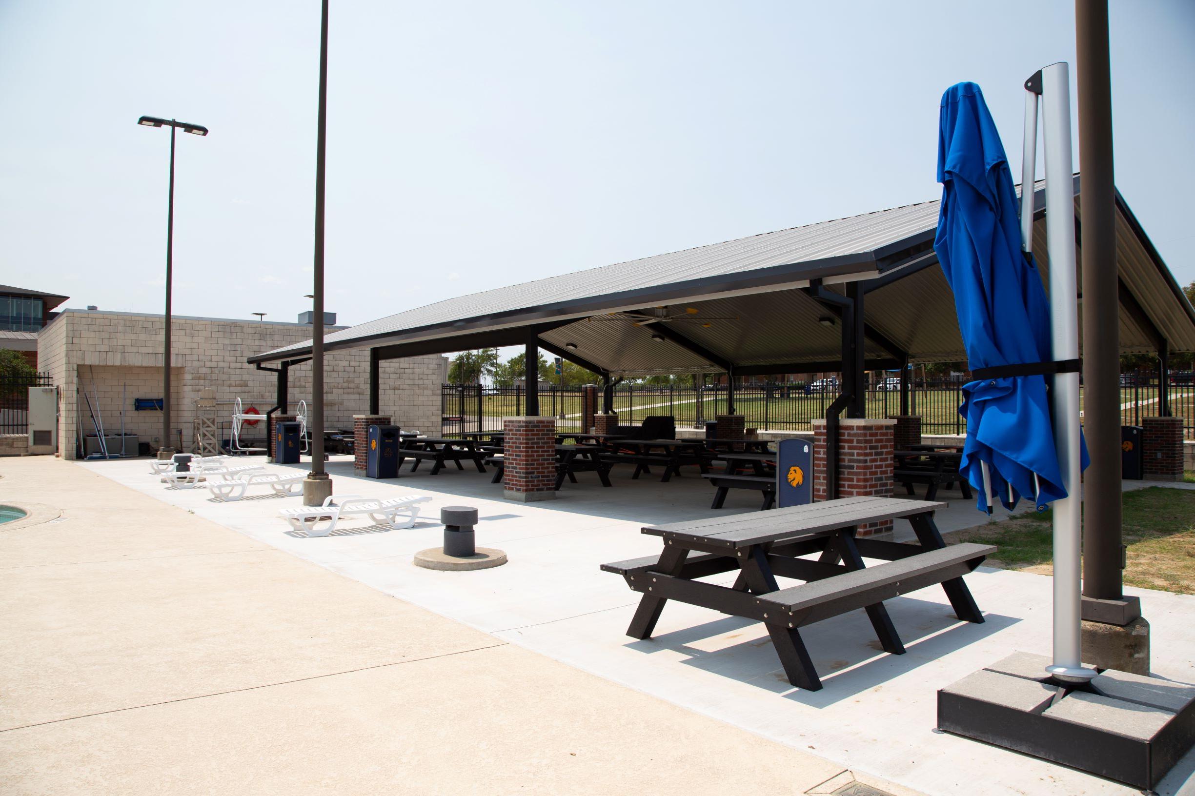 Pavillion at the Morris Recreation Center pool.