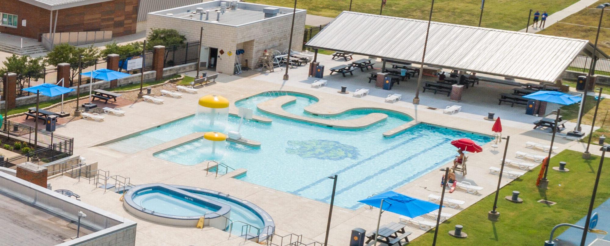 Pool area from the Morris Rec Center.